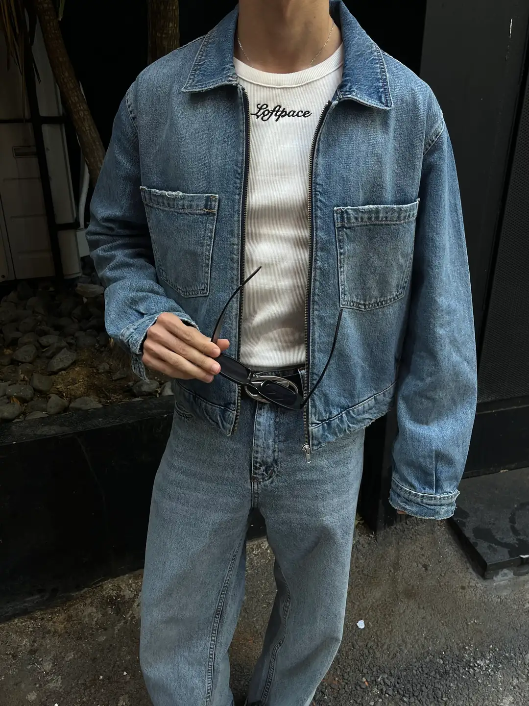 Vintage Wash Boxy Fit Denim Ceket