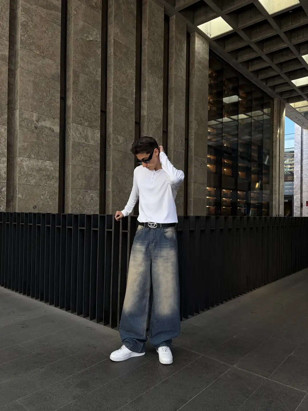 Eskitme Mavi Extra Baggy Jean