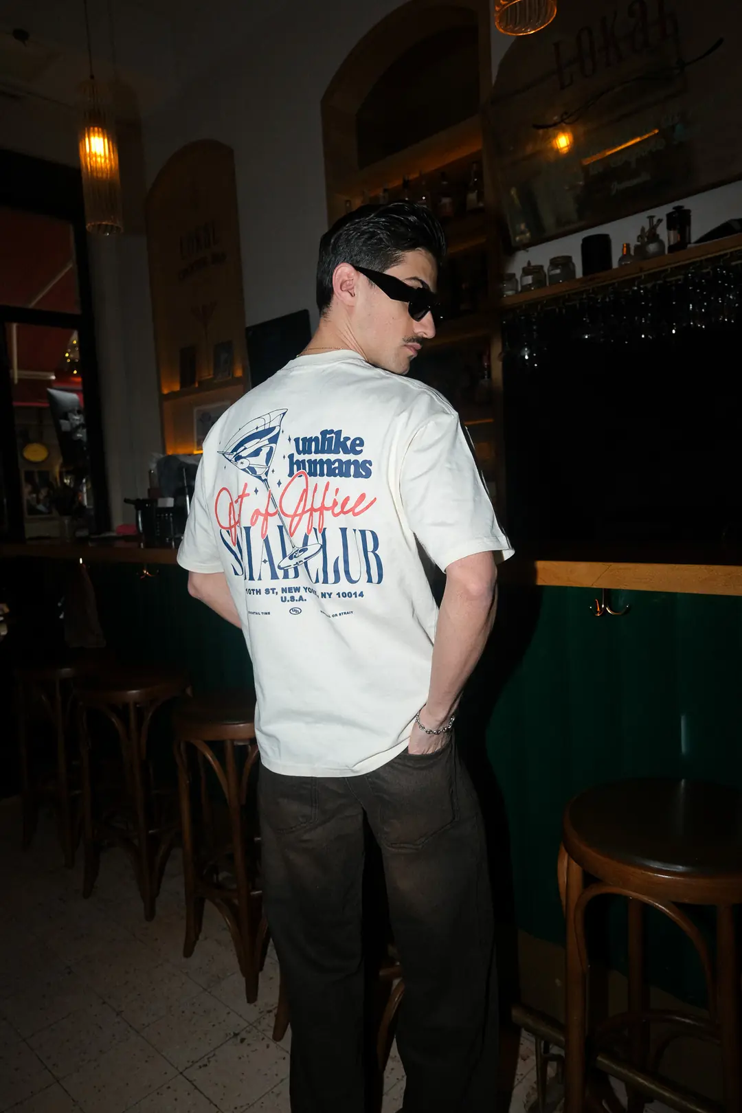 Cocktail Club Baskılı Oversize Tişört