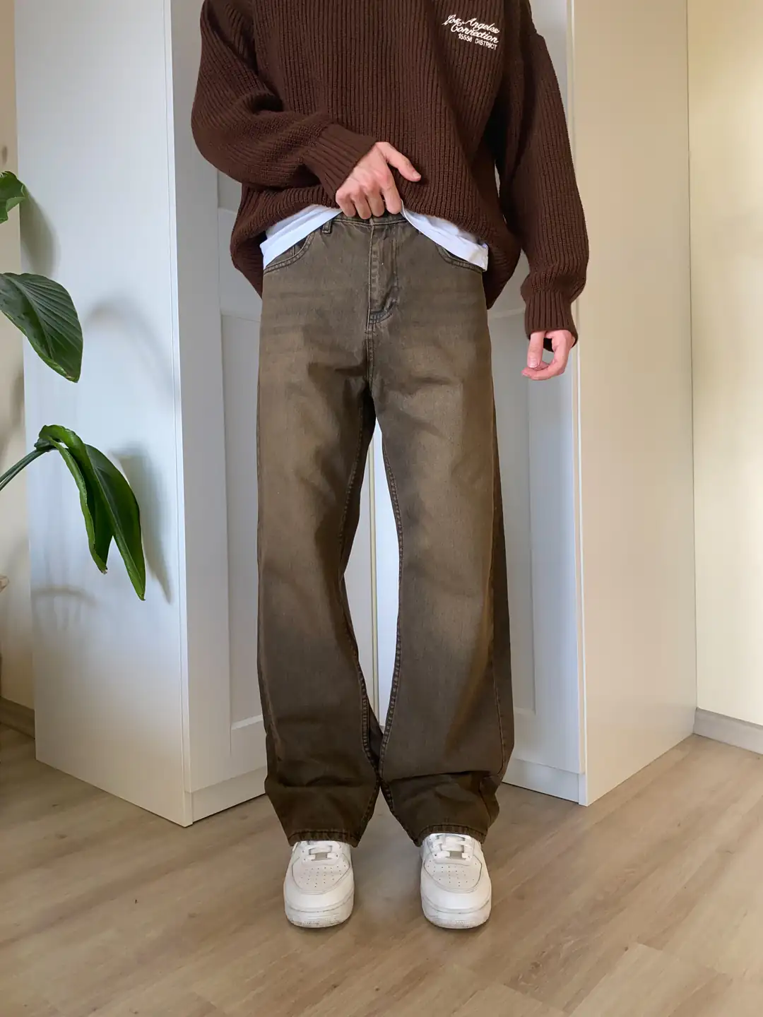 Kahverengi Baggy Jean