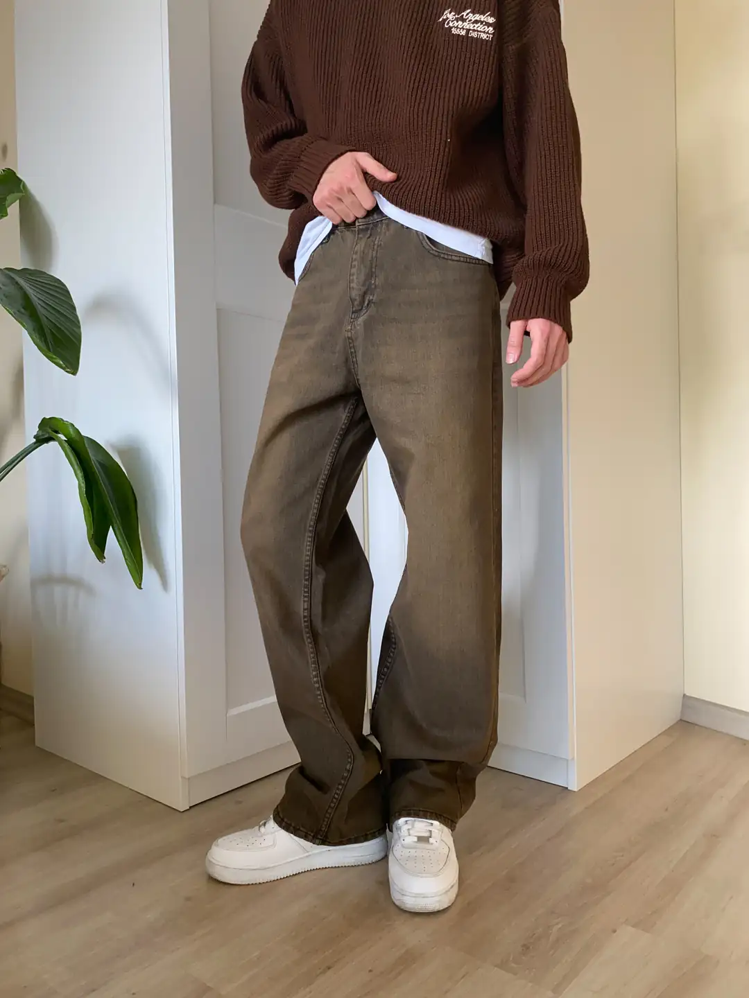Kahverengi Baggy Jean