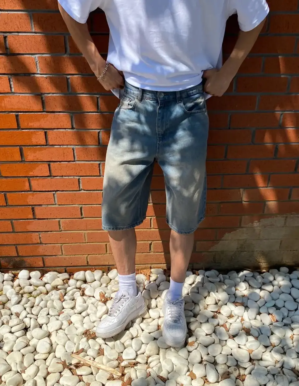 Ürün görseli: Loose Fit Şort - Soluk Mavi