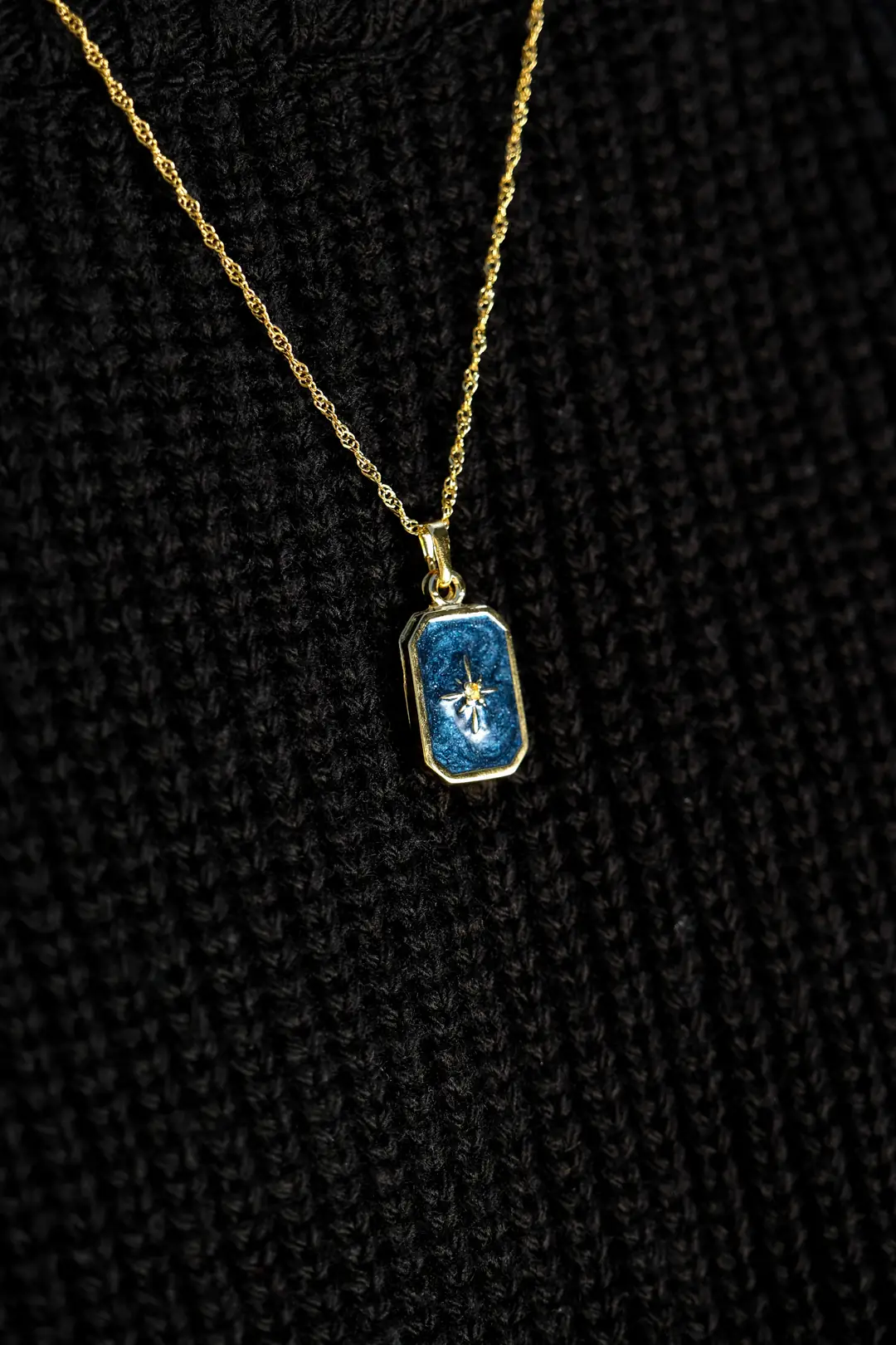 Deep Blue North Star Necklace