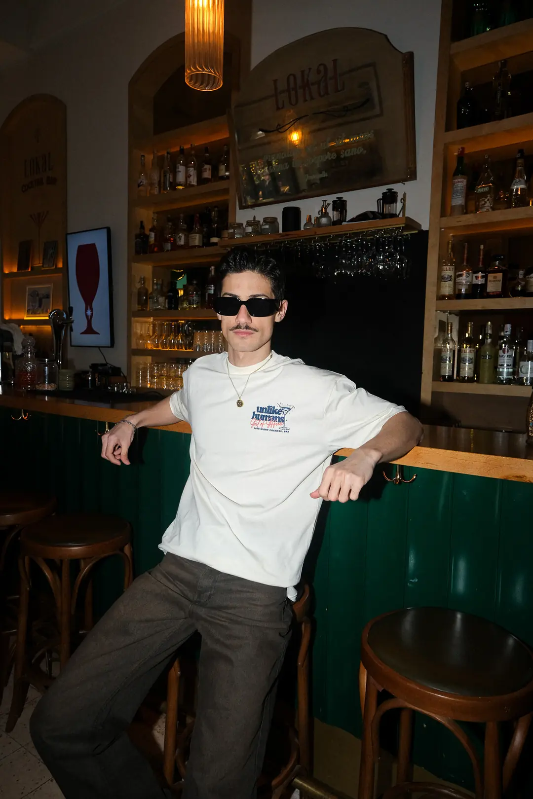 Cocktail Club Baskılı Oversize Tişört