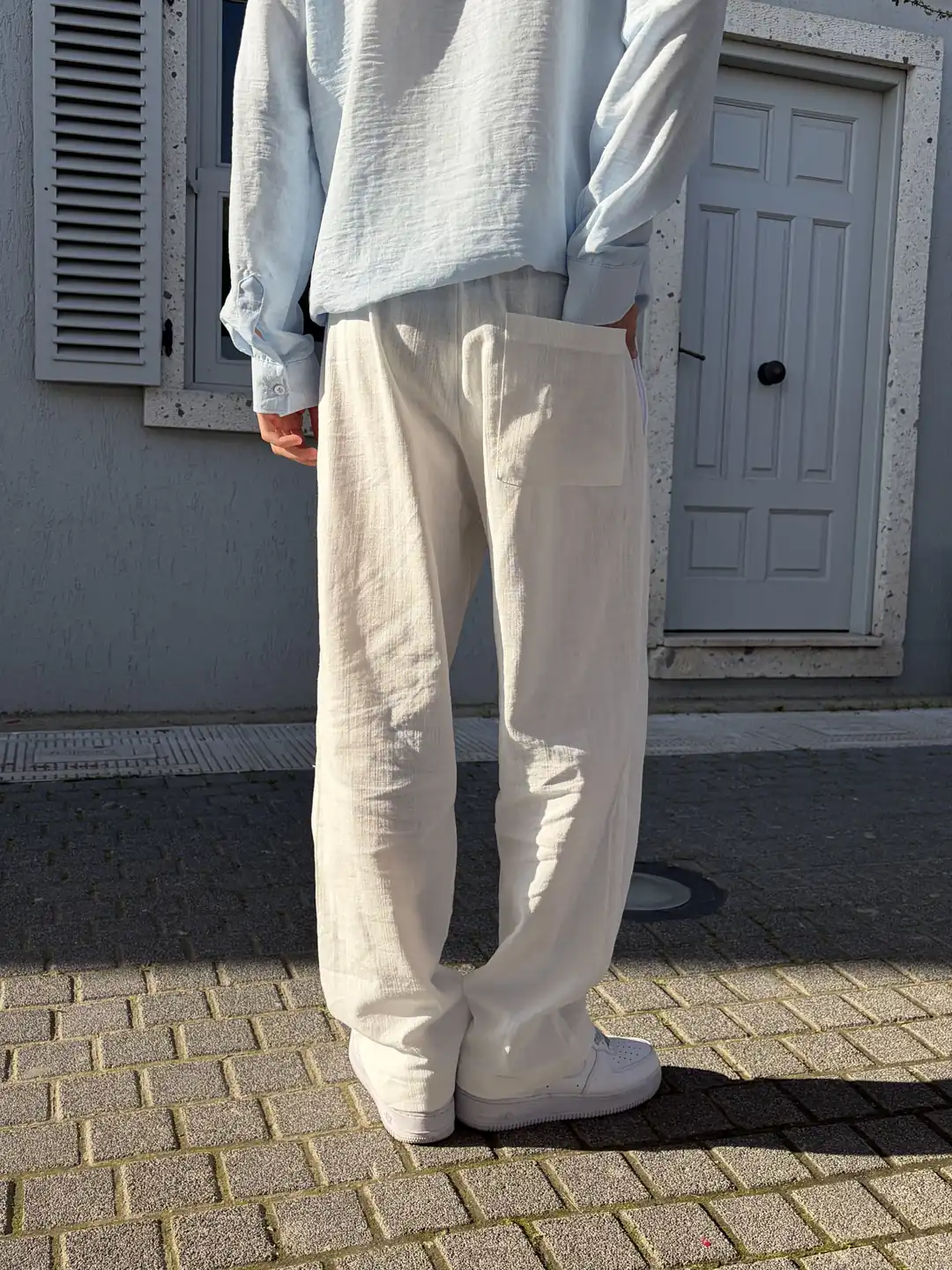 Bel Lastikli Keten Pantolon