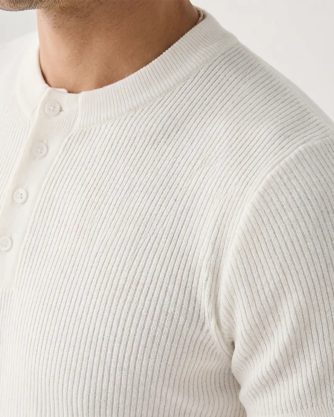 Uzun kollu henley slim fit tişört