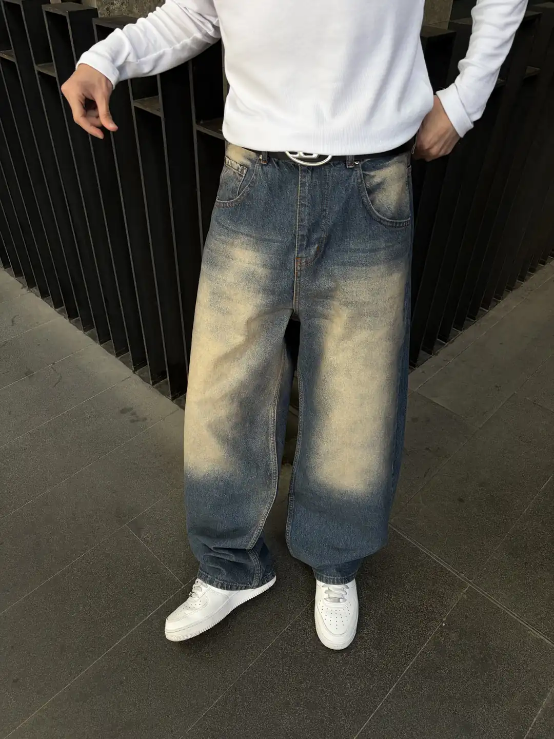 Eskitme Mavi Extra Baggy Jean